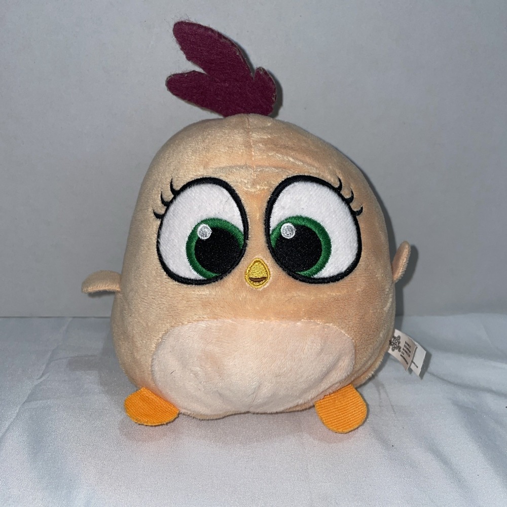 Toy Factory Angry Birds Hatchling Plush‎ Orange Bird Green Eyes Toy